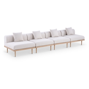Meridian Furniture 142&quot Beige Laguna Olefin 4pc. Patio Modular Sofa