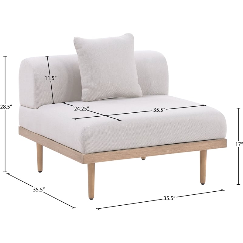 Meridian Furniture Beige Laguna Olefin Patio Armless Modular Chair