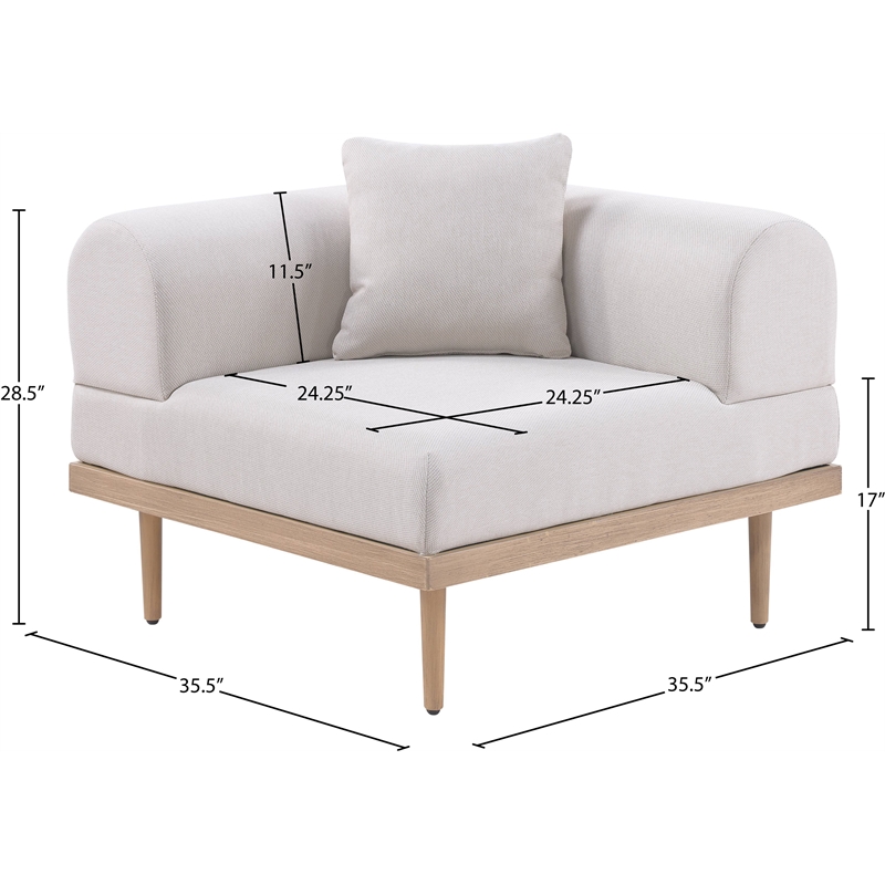 Meridian Furniture Beige Laguna Olefin Patio Corner Modular Chair
