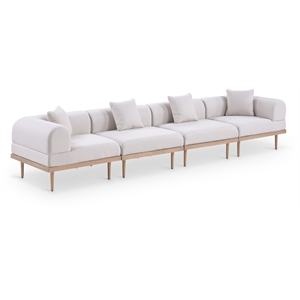 Meridian Furniture 142&quot Beige Laguna Olefin 4pc. Patio Modular Sofa