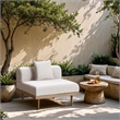 Meridian Furniture Cream Laguna Olefin Patio Armless Modular Chair
