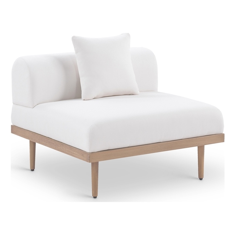 Meridian Furniture Cream Laguna Olefin Patio Armless Modular Chair