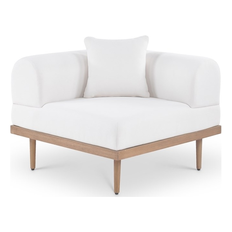 Meridian Furniture Cream Laguna Olefin Patio Corner Modular Chair