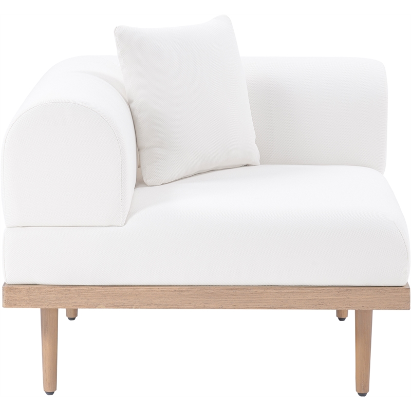 Meridian Furniture Cream Laguna Olefin Patio Corner Modular Chair