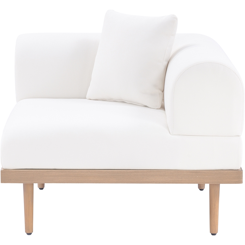 Meridian Furniture Cream Laguna Olefin Patio Corner Modular Chair