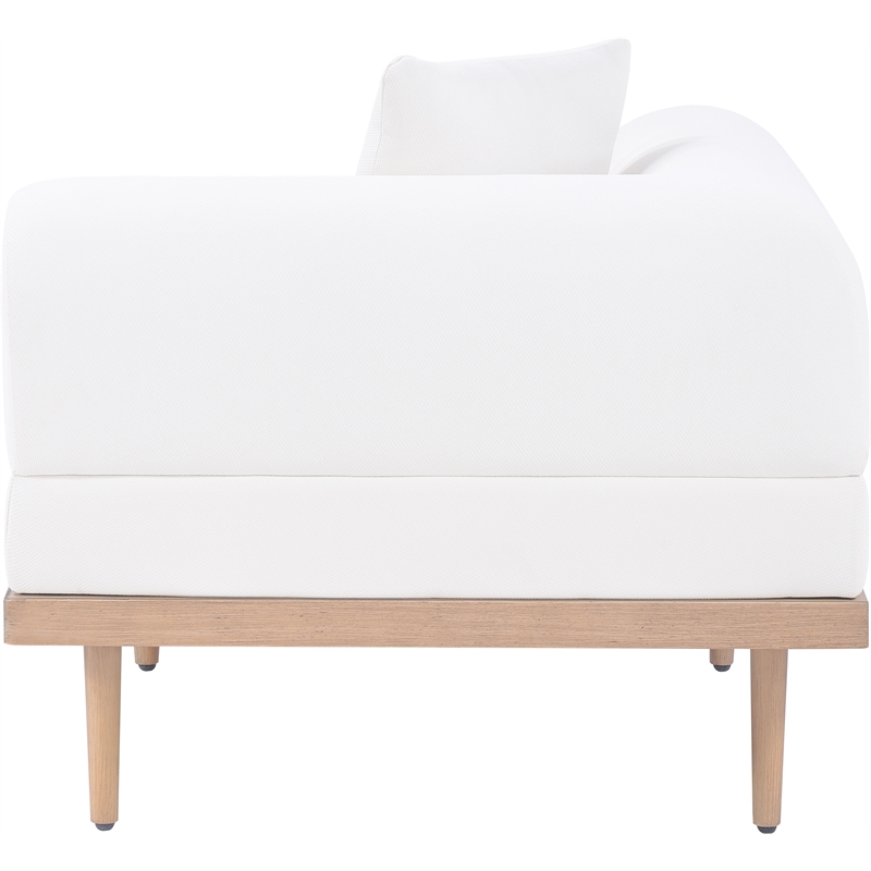 Meridian Furniture Cream Laguna Olefin Patio Corner Modular Chair