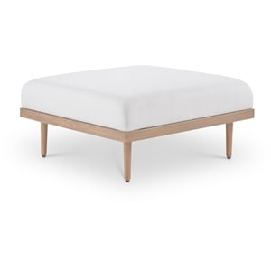 Meridian Furniture 35.5&quot Cream Laguna Olefin Patio Modular Ottoman