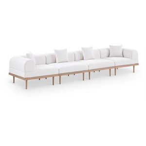 Meridian Furniture 142&quot Cream Laguna Olefin 4pc. Patio Modular Sofa