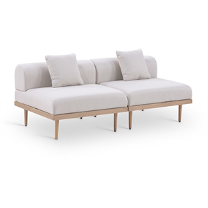 Meridian Furniture 71&quot Beige Laguna Olefin 2pc. Patio Modular Loveseat