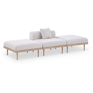 Meridian Furniture 106.5&quot Beige Laguna Olefin 3pc. Patio Modular Sofa