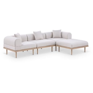 Meridian Furniture 106.5&quot Beige Laguna Olefin 4pc. Patio Modular Sectional