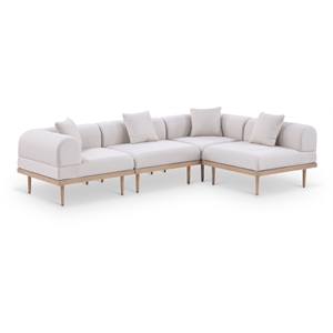 Meridian Furniture 106.5&quot Beige Laguna Olefin 4pc. Patio Modular Sectional
