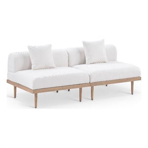 Meridian Furniture 71&quot Cream Laguna Olefin 2pc. Patio Modular Loveseat