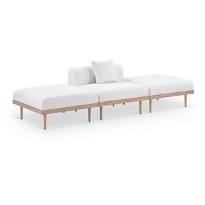 Meridian Furniture 106.5&quot Cream Laguna Olefin 3pc. Patio Modular Sofa