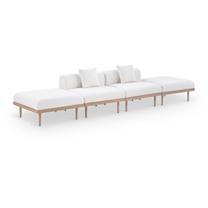 Meridian Furniture 142&quot Cream Laguna Olefin 4pc. Patio Modular Sofa
