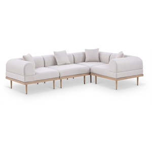 Meridian Furniture 106.5&quot Beige Laguna Olefin 4pc. Patio Modular Sectional