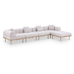 Meridian Furniture 142&quot Beige Laguna Olefin 5pc. Patio Modular Sectional