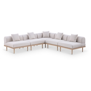 Meridian Furniture 106.5&quot Beige Laguna Olefin 5pc. Patio Modular Sectional