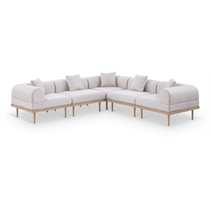 Meridian Furniture 106.5&quot Beige Laguna Olefin 5pc. Patio Modular Sectional