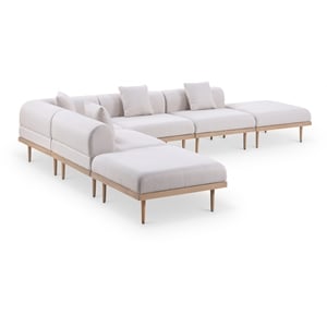 Meridian Furniture 142&quot Beige Laguna Olefin 6pc. Patio Modular Sectional