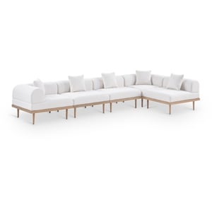 Meridian Furniture 142&quot Cream Laguna Olefin 5pc. Patio Modular Sectional