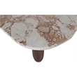 Meridian Furniture Puglia Cream Marble Top And Oak Wood Base Coffee Table