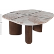 Meridian Furniture Puglia Cream Marble Top And Oak Wood Base Coffee Table