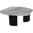 Meridian Furniture Puglia White Marble Top And Oak Wood Base Coffee Table