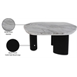 Meridian Furniture Puglia White Marble Top And Oak Wood Base Coffee Table