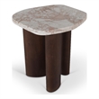 Meridian Furniture Puglia Cream Marble Top And Oak Wood Base End Table