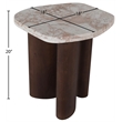 Meridian Furniture Puglia Cream Marble Top And Oak Wood Base End Table