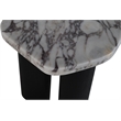 Meridian Furniture Puglia White Marble Top And Oak Wood Base End Table