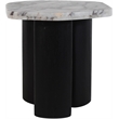 Meridian Furniture Puglia White Marble Top And Oak Wood Base End Table
