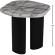 Meridian Furniture Puglia White Marble Top And Oak Wood Base End Table