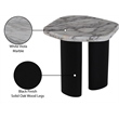 Meridian Furniture Puglia White Marble Top And Oak Wood Base End Table