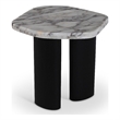 Meridian Furniture Puglia White Marble Top And Oak Wood Base End Table