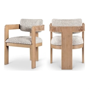 Meridian Furniture Sacha Beige Linen Textured Fabric Dining Chair (Set of 2)