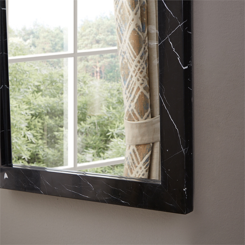 Meridian Furniture Pavia Black Genuine Marble Frame Mirror