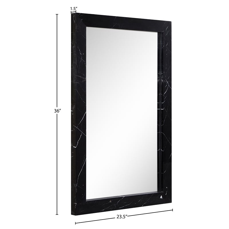 Meridian Furniture Pavia Black Genuine Marble Frame Mirror