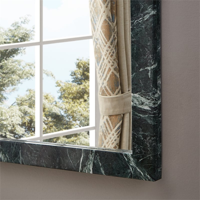 Meridian Furniture Pavia Green Genuine Marble Frame Mirror