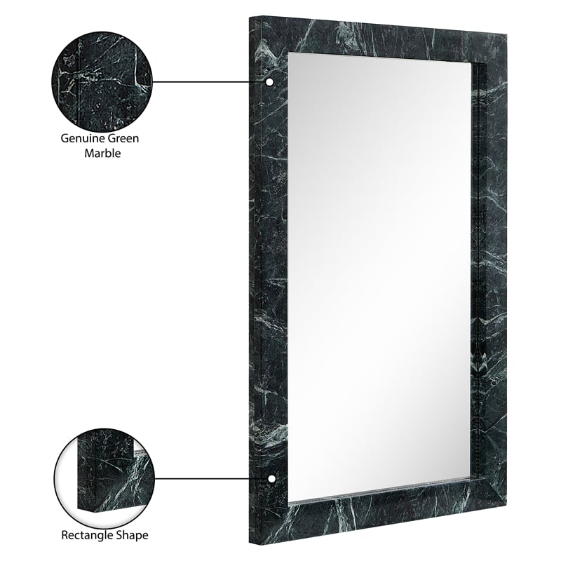 Meridian Furniture Pavia Green Genuine Marble Frame Mirror