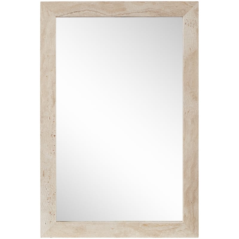 Meridian Furniture Pavia Natural Genuine Travertine Frame Mirror