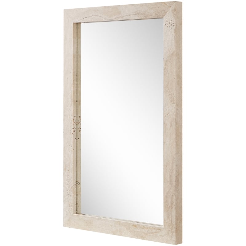 Meridian Furniture Pavia Natural Genuine Travertine Frame Mirror
