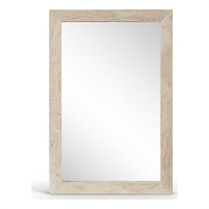 Meridian Furniture Pavia Natural Genuine Travertine Frame Mirror