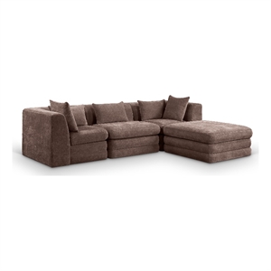 Meridian Furniture Stellar 114&quot Brown Chenille Fabric 4Pc. Modular Sectional