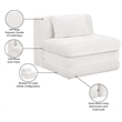 Meridian Furniture Stellar Cream Chenille Fabric Modular Chair