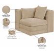 Meridian Furniture Stellar Beige Chenille Fabric Corner Modular Chair