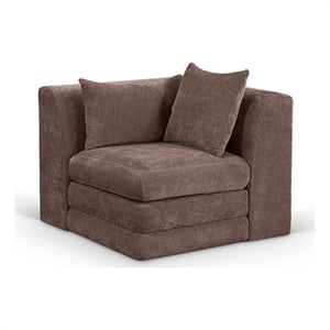 Meridian Furniture Stellar Brown Chenille Fabric Corner Modular Chair