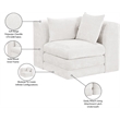 Meridian Furniture Stellar Cream Chenille Fabric Corner Modular Chair