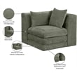 Meridian Furniture Stellar Green Chenille Fabric Corner Modular Chair